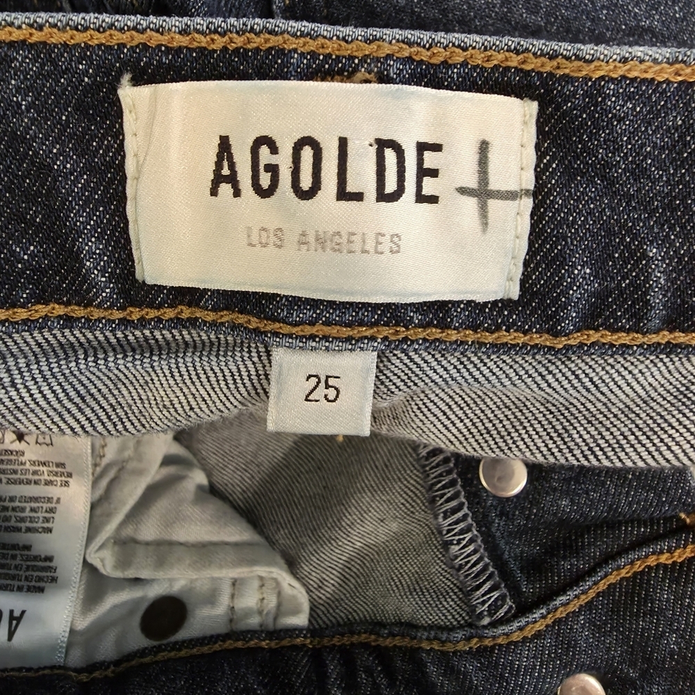 Agolde Riley Long High Rise Straight Leg Divided Jeans - Picture 7 of 8